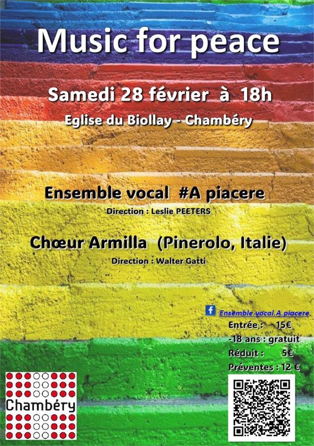 Concert : Music for Peace - Ensemble Vocal # A Piacere