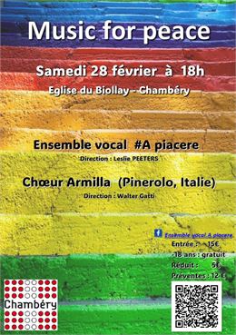 Concert : Music for Peace - Ensemble Vocal # A Piacere