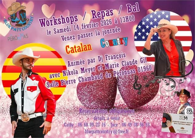 Affiche Bal Country + Stages_Péronnas - ©Association Blue Patt Country