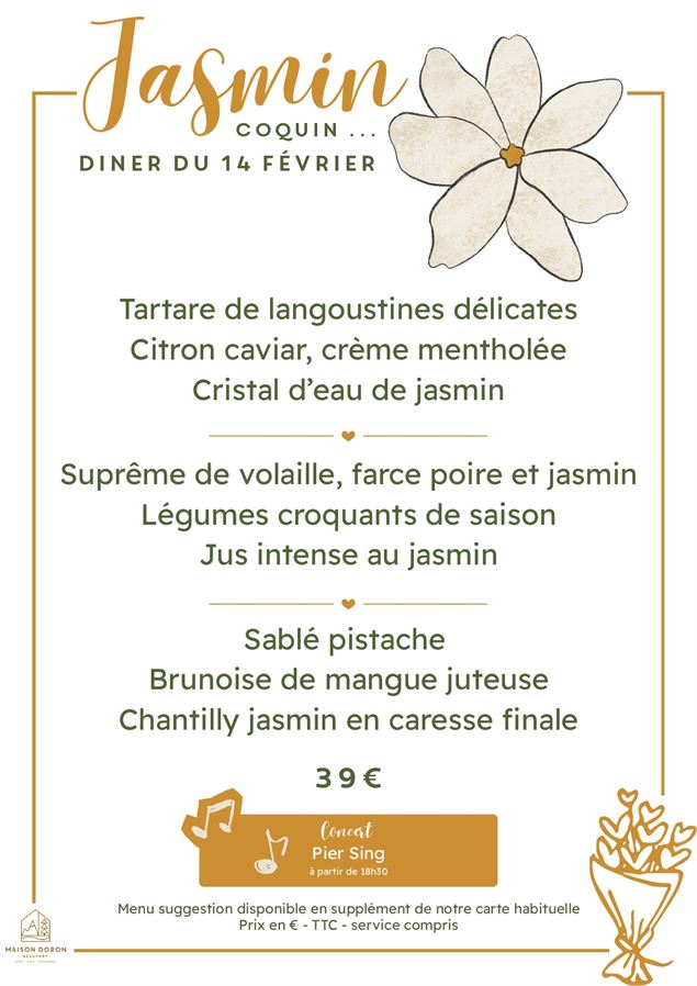 Affiche de la soirée Saint Valentin à la maison Doron-Beaufort - Maison Doron