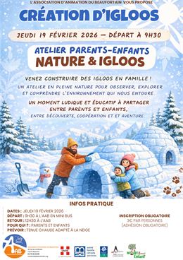 affiche de l'atelier fabrication d'Igloos - AAB