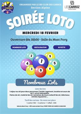 Soirée Loto du Ski Club_Les Carroz-d'Arâches