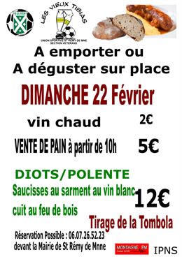 Vente de pain / vin chaud / diots-polenta_Saint-Rémy-de-Maurienne - US Foot les vieux tibias