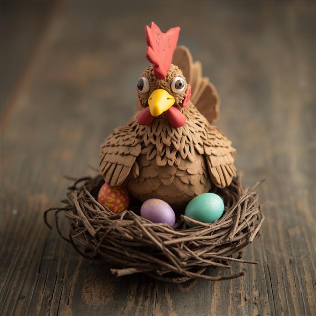 Art et dégustation - Création d'une poule de Pâques_Saint-André-de-Corcy - Chocolaterie Richart