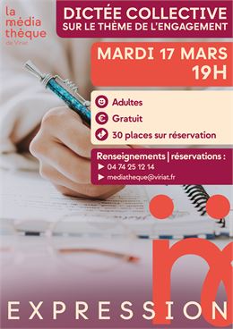 Dictée collective sur le thème de l'engagement - mediathèque de Viriat