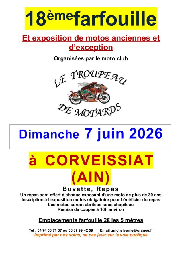 Exposition motos anciennes et d'exception ainsi qu'un vide grenier - michel verne