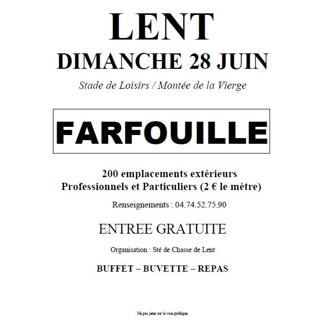 Affiche Farfouille 2026 - ©Société de Chasse_Lent