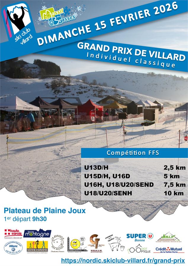 Affiche du Grand Prix de Villard organisé par le Ski Club de Villard - Ski Club de Villard