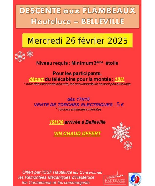 Descente aux flambeaux Hauteluce - Belleville_Hauteluce