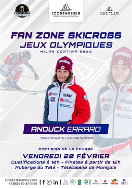 Fan zone Anouck Errard - Jeux Olympiques épreuve de skicross_Les Contamines-Montjoie