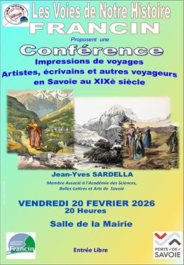 Conférence "Impressions de voyages : Artistes, écrivains, et autres voyageurs en Savoie au 19e siècl