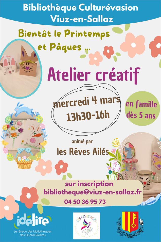 ATELIER CREATIF PRINTEMPS PAQUES - LES REVES AILES