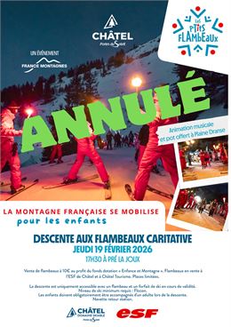 Descente aux flambeaux caritative - Les P'tits Flambeaux - Châtel Tourisme