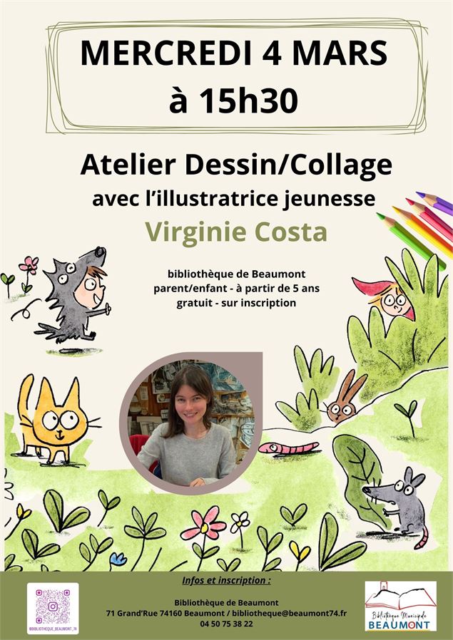 Atelier Dessin/Collage - Bibliothèque de Beaumont