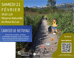 photo réserve naturelle et illustration enfants qui ramassent des déchets - Asters CEN