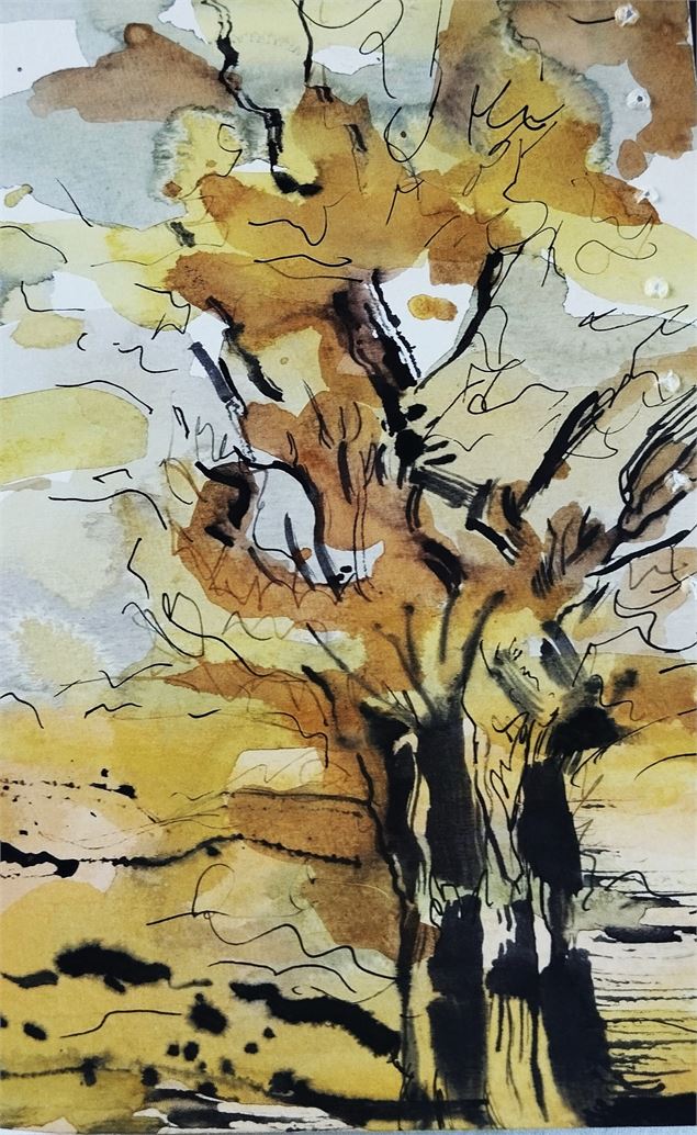 arbre aquarelle végétale - Marielle Lazzaroni