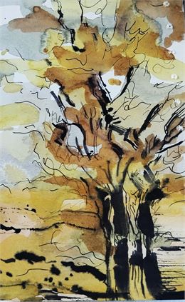 arbre aquarelle végétale - Marielle Lazzaroni