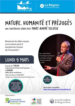 Conférence-débat "Nature, humanité et préjugés" Marc-André SELOSSE - Autorisation du conférencier