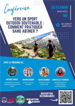 Conférence : vers un sport outdoor soutenable : comment pratiquer sans abîmer ?_Annecy - Altitude Ve