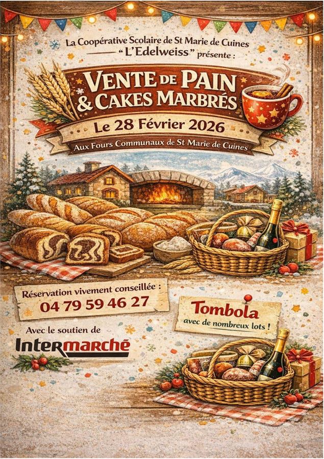 Vente de pains et  gâteaux marbrés_Sainte-Marie-de-Cuines - Coopérative scolaire l'Edelweiss