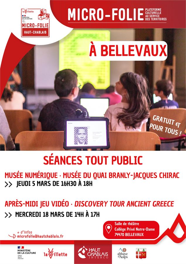 affiche Micro-Folie : Musée Numérique - Découverte du Musée du Quai Branly - Jacques Chirac_Bellevau