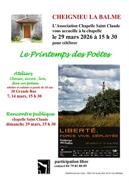 Le Printemps des Poètes à la chapelle de Cheignieu-la-Balme_Cheignieu-la-Balme - L'Association Chape