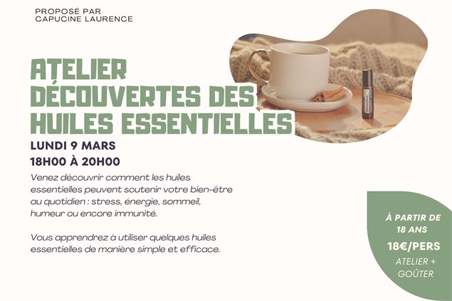 Atelier découverte des huiles essentielles