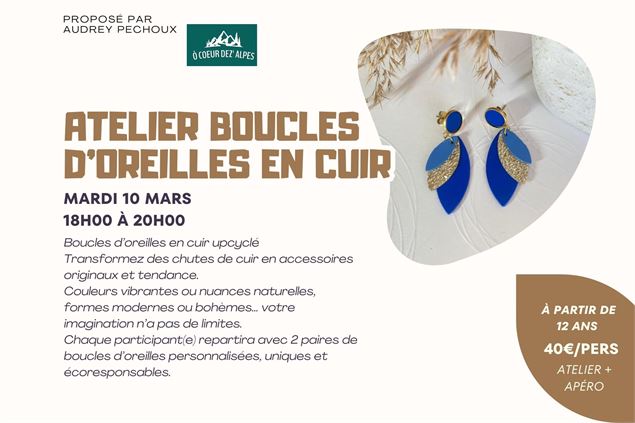 Atelier boucles d'oreilles en cuir