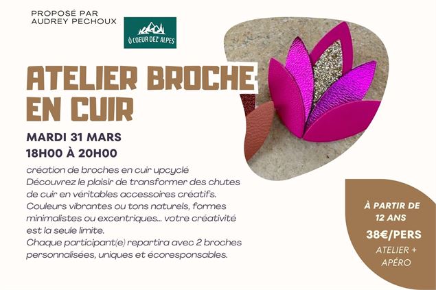 Atelier broche en cuir