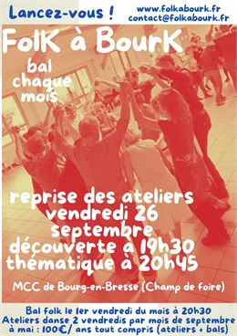 Stage danse folk pour les débutants et petit bal - FolK à BourK