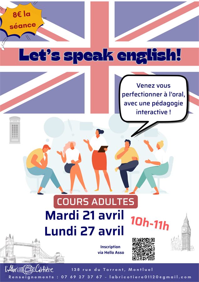 Let’s Speak English à l’AbriCôtière (Cours d'anglais adulte)_Montluel - L'AbriCôtière