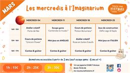 Les mercredis à l'Imaginarium en mars_Trévoux