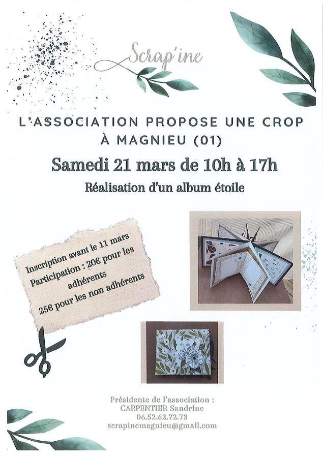 Atelier de scrapbooking : réalisation d'un album étoile_Magnieu - Scrapine