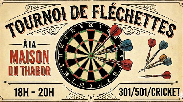 Affiche pour le tournoi de fléchettes - Gemini AI