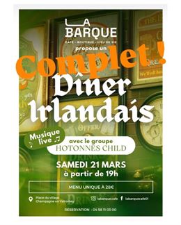 Dîner Irlandais - La Barque_Champagne-en-Valromey - La Barque