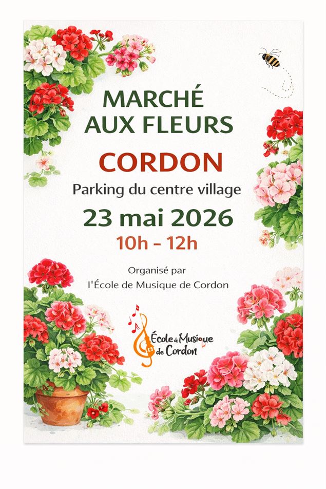 Affiche marché aux fleurs - © Ecole de Musique de Cordon