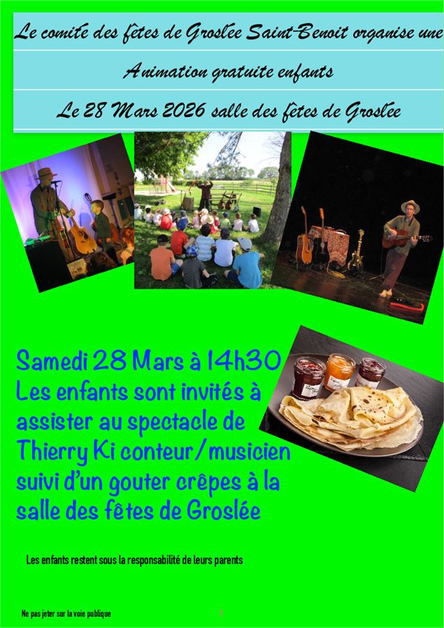 Spectacle du conteur et musicien Thierry Ki_Groslée-Saint-Benoit - Comité des Fêtes