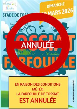 AFFICHE MANIFESTATION ANNULÉE - ©Sou des Écoles de Tossiat