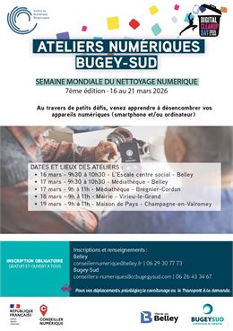 Ateliers numériques Bugey-sud : Semaine mondiale du nettoyage numérique à la médiathéque de Belley_B