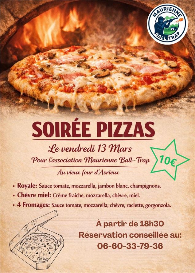 Affiche soirée pizzas - Maurienne Ball Trap