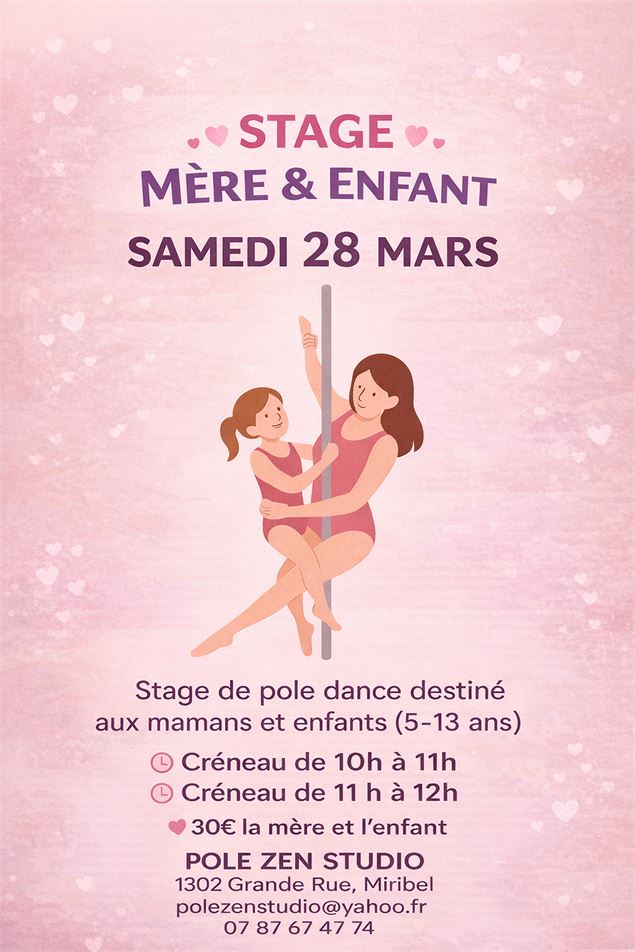 Stage pole dance maman - enfant - Pole Zen Studio