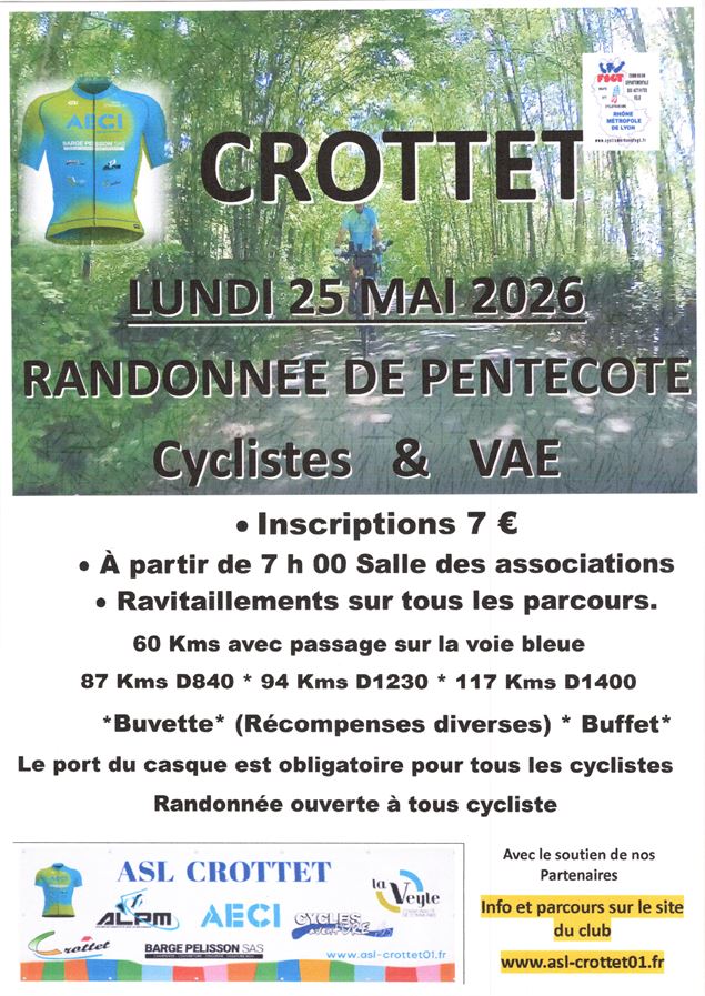 Randonnée de Pentecôte  Cyclo, VAE 2026