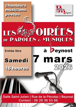 Affiche concert 7 mars 2026 - Paroles & Musiques
