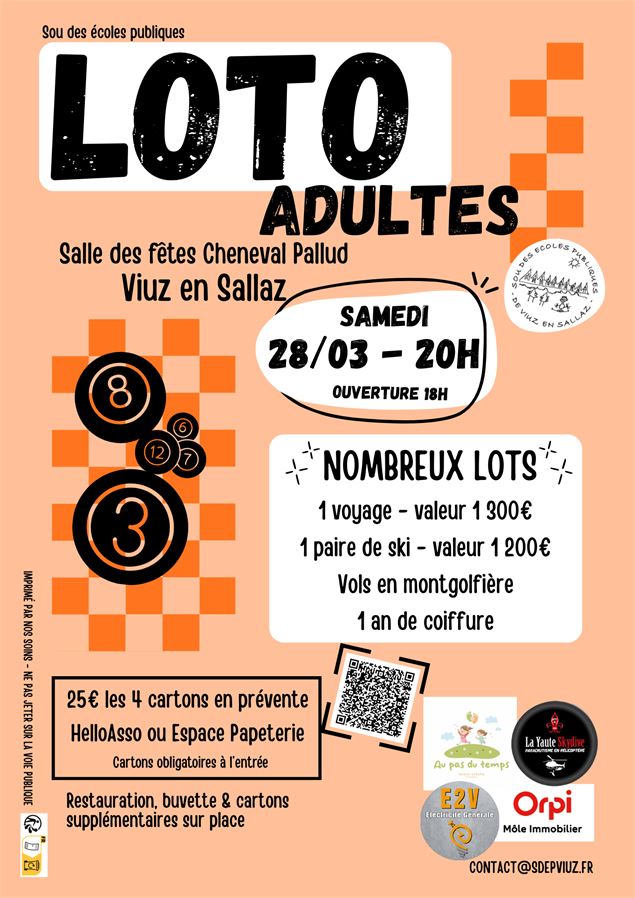 Loto des adultes du Sou des écoles de Viuz en Sallaz - Sou des écoles de Viuz