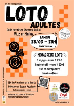 Loto des adultes du Sou des écoles de Viuz en Sallaz - Sou des écoles de Viuz
