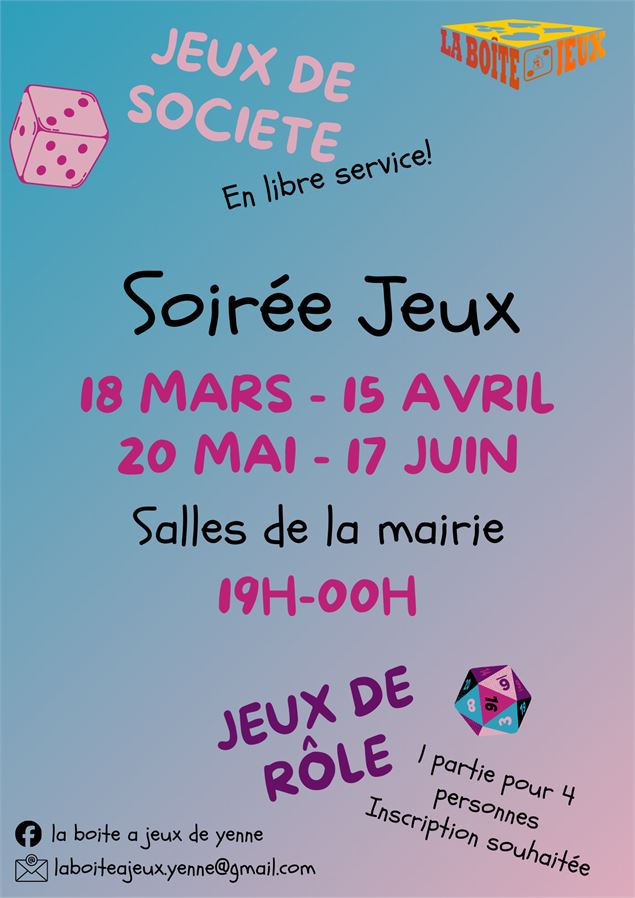 Affiche Soirée Jeux - La boite à jeux
