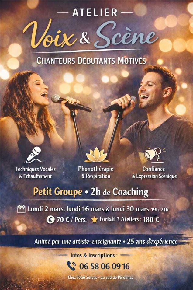 Affiche Atelier Voix et Scène - ©Chez Totor_Servas