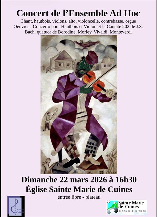 Concert de l'Ensemble Ad Hoc_Sainte-Marie-de-Cuines - Mairie Sainte-Marie-de-Cuines