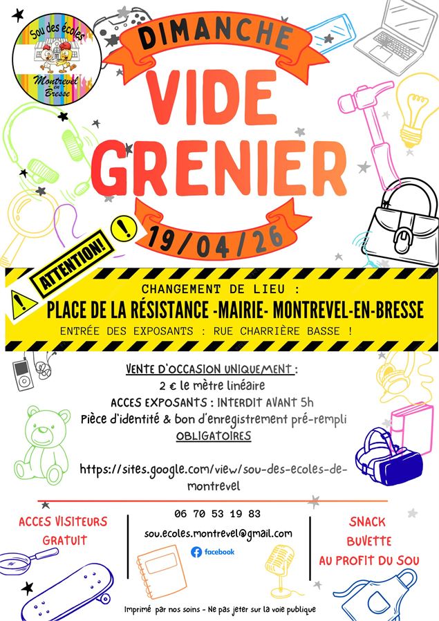 Vide-greniers du Sou des Ecoles de Montrevel-en-Bresse - SOU DES ECOLES DE MONTREVEL-EN-BRESSE