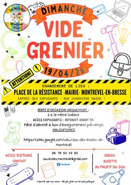 Vide-greniers du Sou des Ecoles de Montrevel-en-Bresse - SOU DES ECOLES DE MONTREVEL-EN-BRESSE